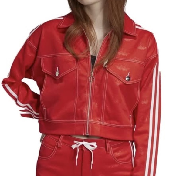 Adidas Fiorucci Red Jacquard Jacket - Picture 1 of 6